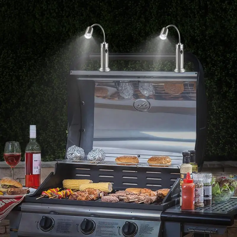 2PCS Magnetic BBQ Led Grill Light Adjustable 360 Degree Flexible Gooseneck Desk Lamp for Party Office Outdoor Indoor Barbeque