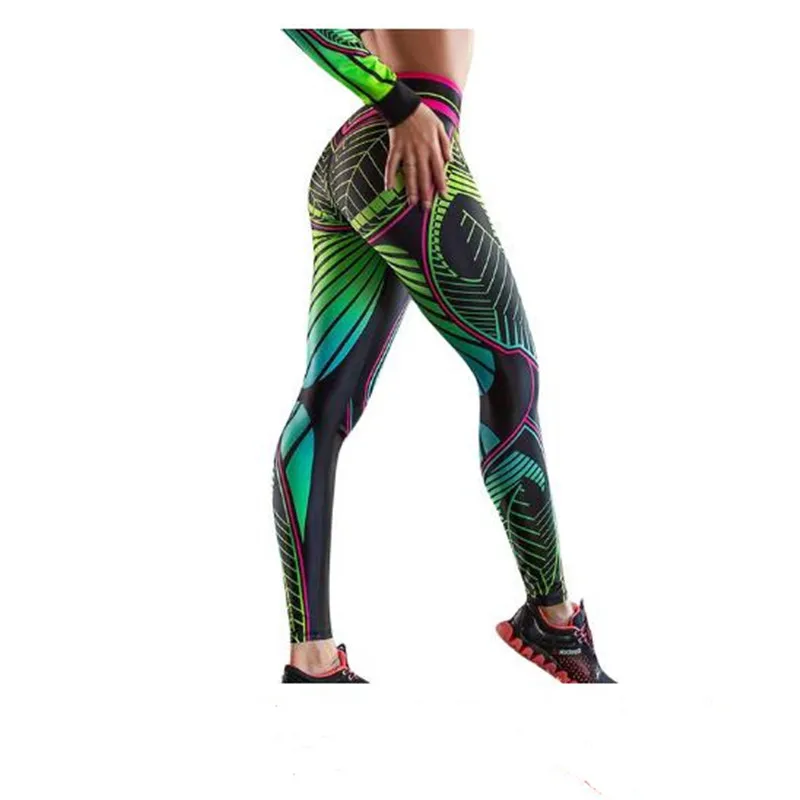 

Woman Printing Leggings High Waist Elasticity Slim Workout Polyester Leggings No Trasparent Feminine Hip Leggings