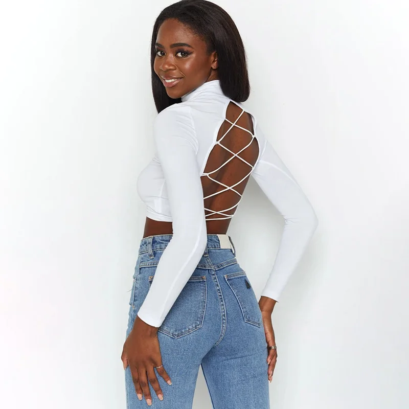 FUFUCAILLM Backless Cross Bandage Lace 