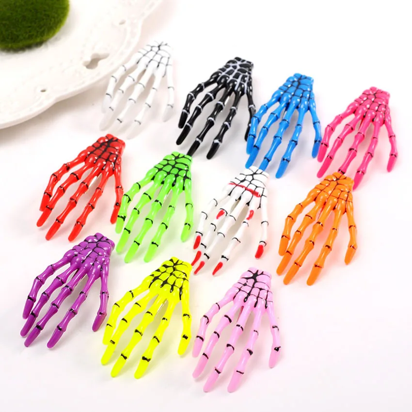 

Creative Skeleton Skull Headwear Hair Clips Hand Bone Shaped Hair Claws Hairpin Hair Accessory Party Festival Hair Styling Tools