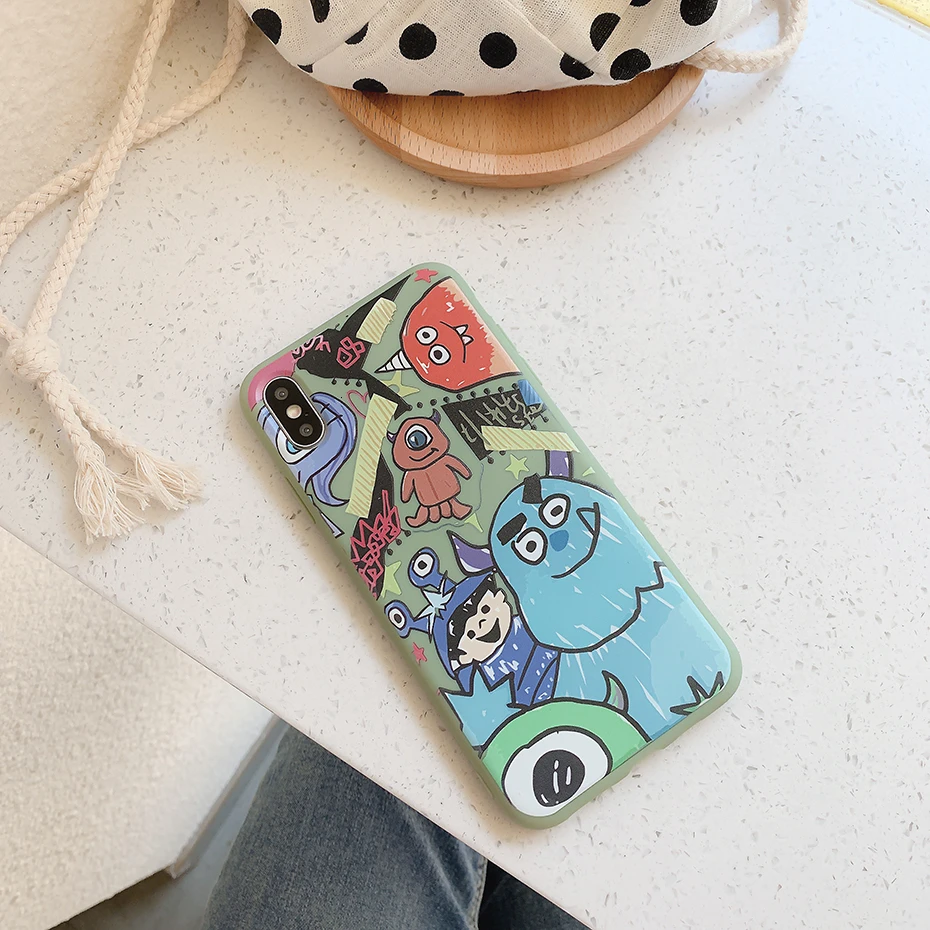 Cartoon Monster University Case for iPhone 11 Pro XR XS Max Phone Case for iPhone 8 7 6 6S Plus 11Pro Cartoon Soft TPU Cover