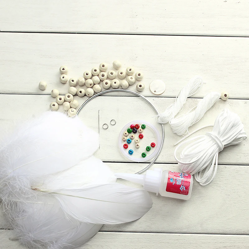 5 цветов DIY Ловец снов, набор Забавный Модный декор из перьев, настенный домашний декор Набор DIY крючком перо, искусство отделки перьями