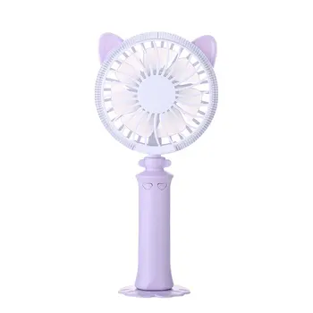 

Lovely LED Light Cat Ear Style Handheld Mini Fan Home Office Electric Personal Air Conditioning Fan Cooler Fan Gift