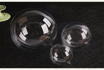 

6cm 7cm 8cm 10cm Clear Plastic Ball food grade Candy Box Christmas Ornament Decoration Ball Xmas tree Baby Shower Wedding Supply