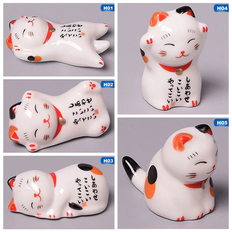 Новинка, популярные палочки для еды в форме кошки, подставка для еды, керамические палочки для еды в виде милых животных, кухонные принадлежности для дома, отеля