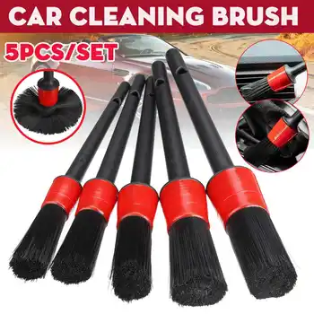 

5pcs Car Detailing Brush Cleaning Brushes Wheels Trim Dashboard Air-condition Gap Auto Cleaning Tools