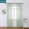 Modern Natural Floral Printting Europe Style Voile Tulle Sheer Gromment Rod Pocket Windows Curtain For Livingroom Bedroom 3
