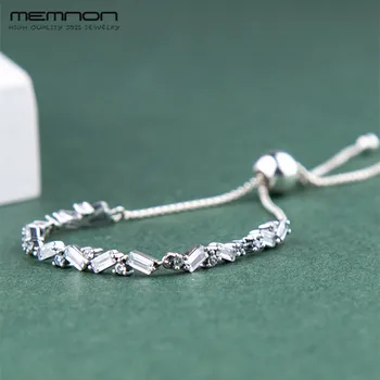 

Memnon Winter Silver 925 Sterling Silver Glacial Beauty Sliding Bracelets for women fit silver charms DIY adjustment bracelet