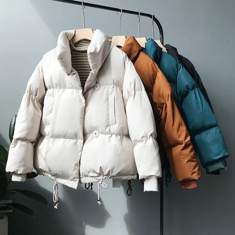 Mooirue/зимние парки; женские пальто; куртка с высоким воротником; женская хлопковая стеганая одежда; свободная теплая хлопковая однотонная верхняя одежда