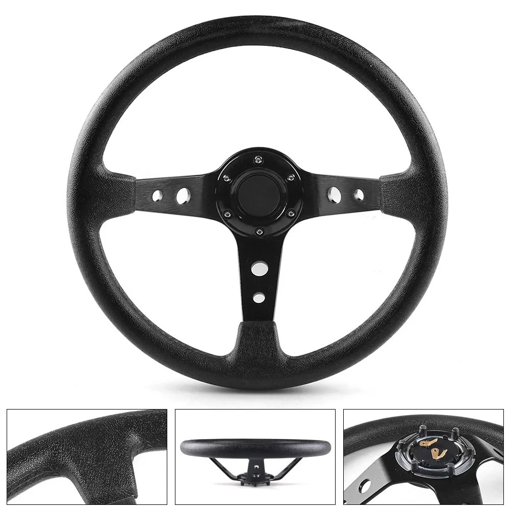 

14inch 350mm Racing PU Leather Steering Wheel Aluminum Alloy Deep Corn Dish Sport Drifting Steering Wheels Universal
