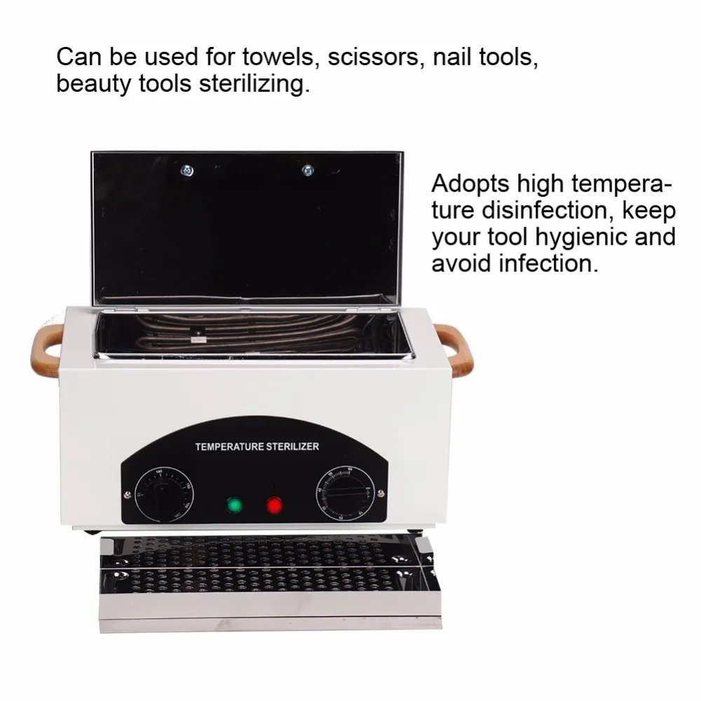 Electric High Temperature Nail Art Tool Sterilizer Manicure Disinfection Cabinet EU Plug