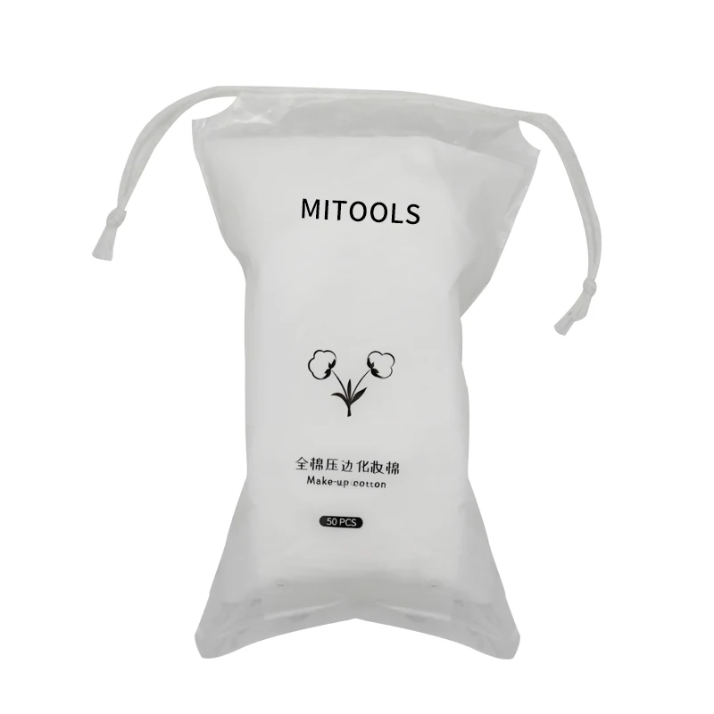 MITOOLS, 50 шт., хлопок, тонкий, косметический, хлопок, для снятия макияжа, мягкий, не сбрасывает мусор, косметические инструменты, подарок - Цвет: Белый