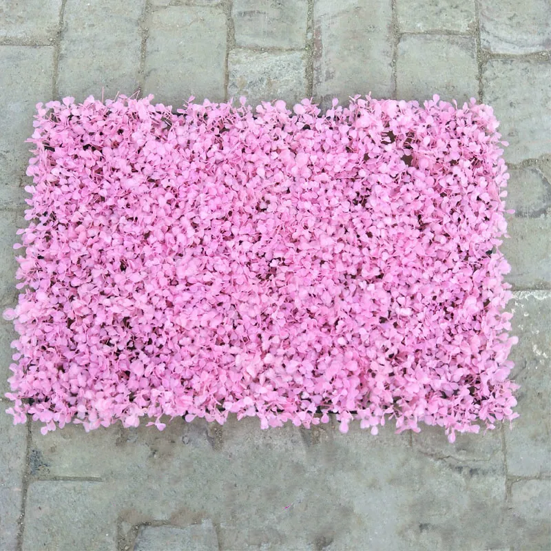 16 ''x 24'' искусственные самшита листва хедж стеновые панели для сада домашний декор имитация травы газон ковер газон открытый цветок стены - Цвет: pink milan plant
