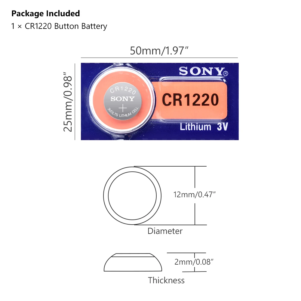 1 шт. для sony CR1220 CR 1220 литий-ионная батарея DL1220 BR1220 ECR1220 LM1220 L04 5012LC сменная Кнопка батарея для монет