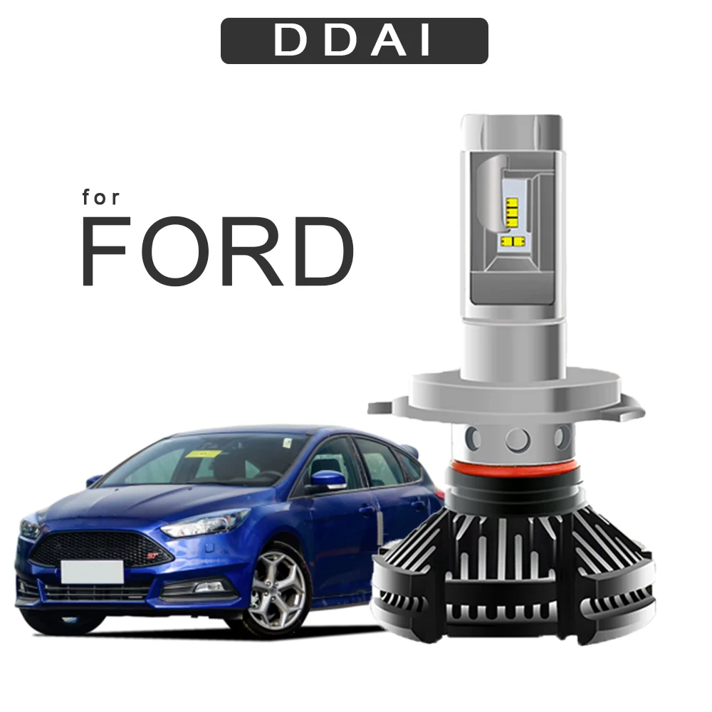 DDAI автомобильный светильник зэс H4 светодиодный H7 H11 для ford фокусироваться MONDEO S-MAX HB3 9005 светодиодный головной светильник s лампочки 50 Вт 6000LM фары авто X3