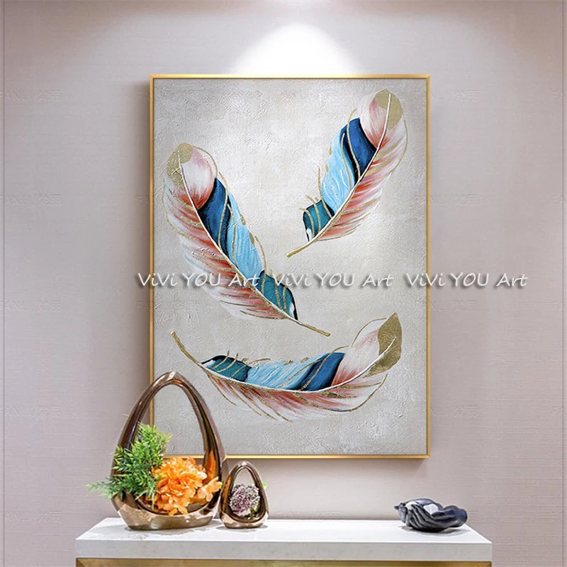 100-handmade-oil-painting-modern-home-decoration-picture-gold-foil-feather-canvas-painting (2)