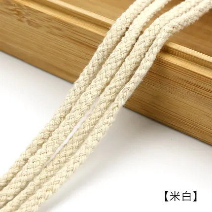 5mm Cotton Rope Craft Decorative Twisted Cord Rope for Handmade Decoration DIY Lanyard Ficelles Couleurs Thread Cord 5yards - Цвет: beige