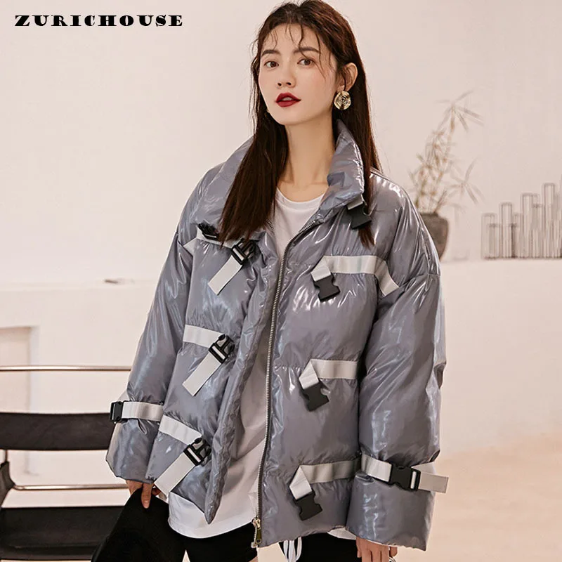 廉価 Zurichouseブランド冬のフグのジャケット女性スタンド襟ダウンパーカー21ストリートファッション光沢のあるグレー暖かいバブルコート女性 割引セール Ongoing Southloopmarket Com