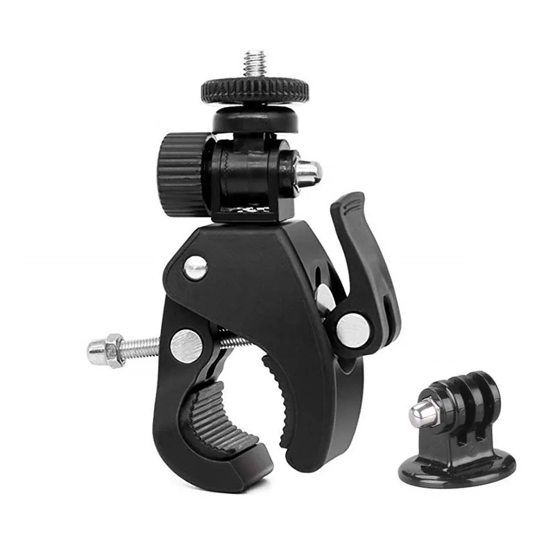 Black Bike Bicycle Motorcycle Handlebar Handle Clamp Bar Camera Mount Tripod Adapter For Gopro Hero 1 2 3 3+ 4 | Электроника