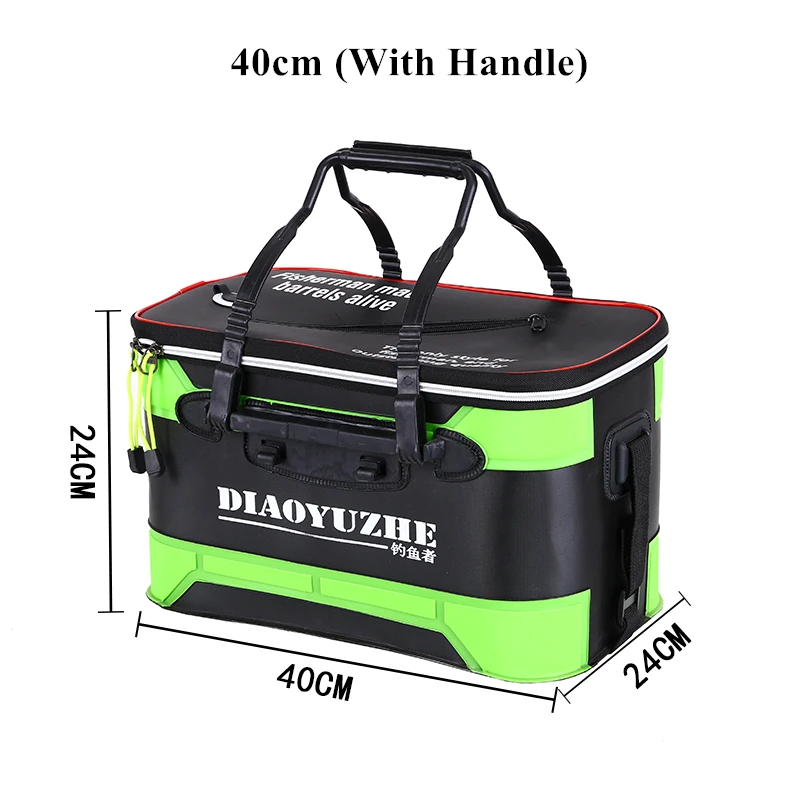 40cm Black Green 40 мм/45 мм/50 см Портативный складной рыболовное ведро сумки для рыбалки износ рыбы ведро Шестерни Открытый ева рыбалка кемпинг Пеший Туризм ведро для хранения - Цвет: 40cm Black Green