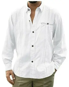 

Men Casual Dress Shirt Button Front Long Sleeve Loose Shirts Tops Tee Blouse