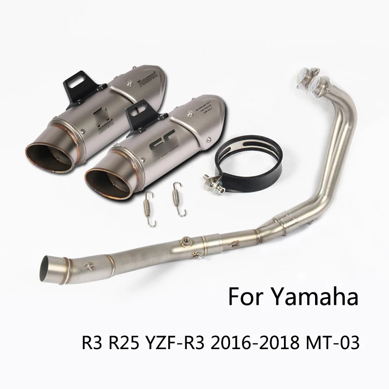 

Full Exhaust System for Yamaha R3 R25 YZF-R3 Motorcycle Header Mid 51 mm Muffler Exhaust Pipe Silencer Slip On 2016-2018 MT-03