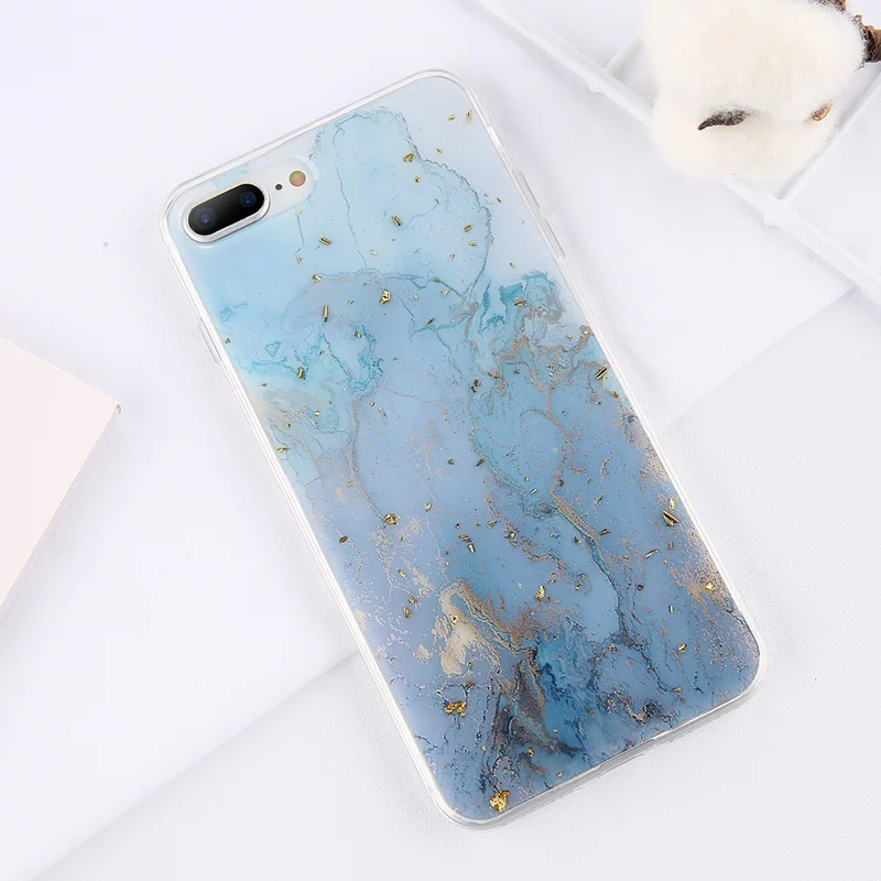 Lovebay Золотая фольга Bling marble для iPhone 11 Pro Max X XS Max XR чехол для телефона мягкий ТПУ чехол для iPhone 7 8 6 6s Plus блестящий чехол - Цвет: AC7806