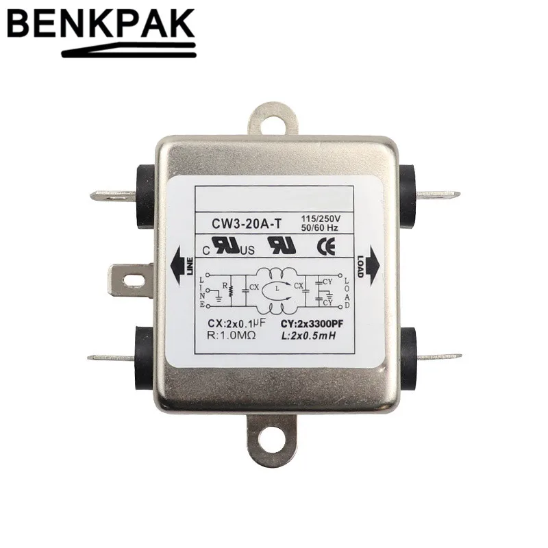 Однофазный разъем для фильтра EMI 115 В/250 В 20 А переменный ток CW3 20A T|connector ac|connector