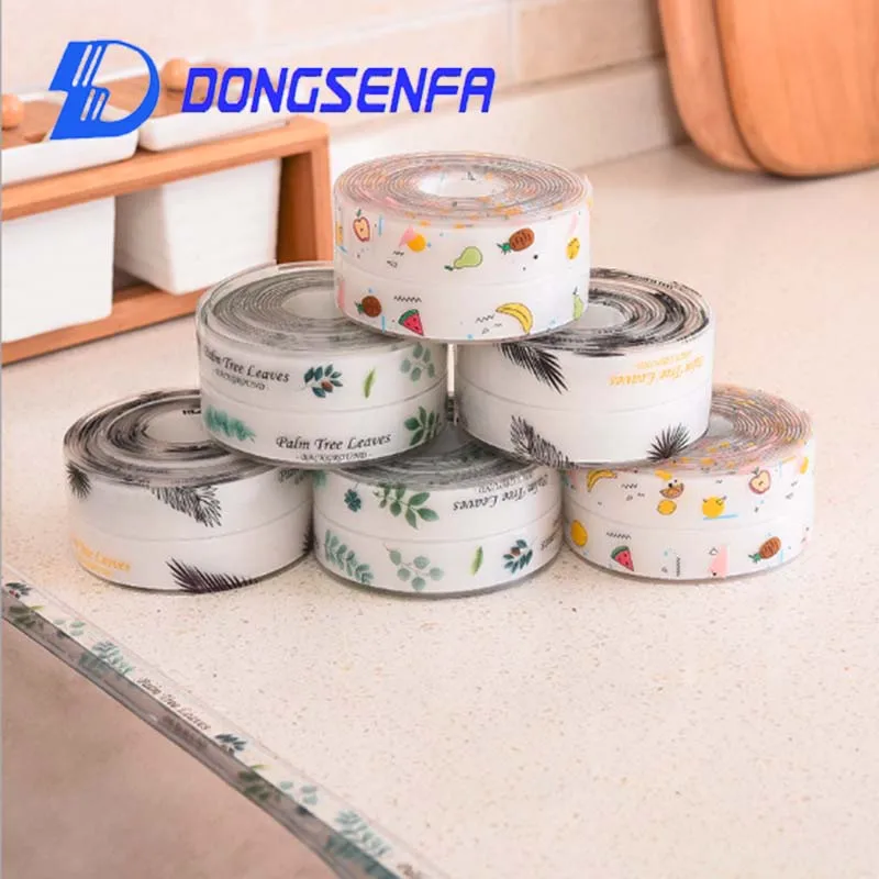 

DONGSENFA 1Roll 3.8CM*3.2M Kitchen Bathroom Wall Sealing Decorative Tape PVC Material Waterproof Mold Proof Adhesive Tape