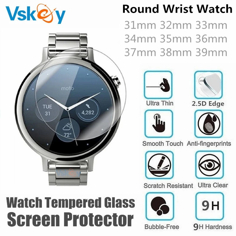 10PCS Round Smart Watch Screen Protector Diameter 31mm 32mm 33mm 34mm 35mm 36mm 37mm 38mm 39mm Tempered Glass Protective Film television remote