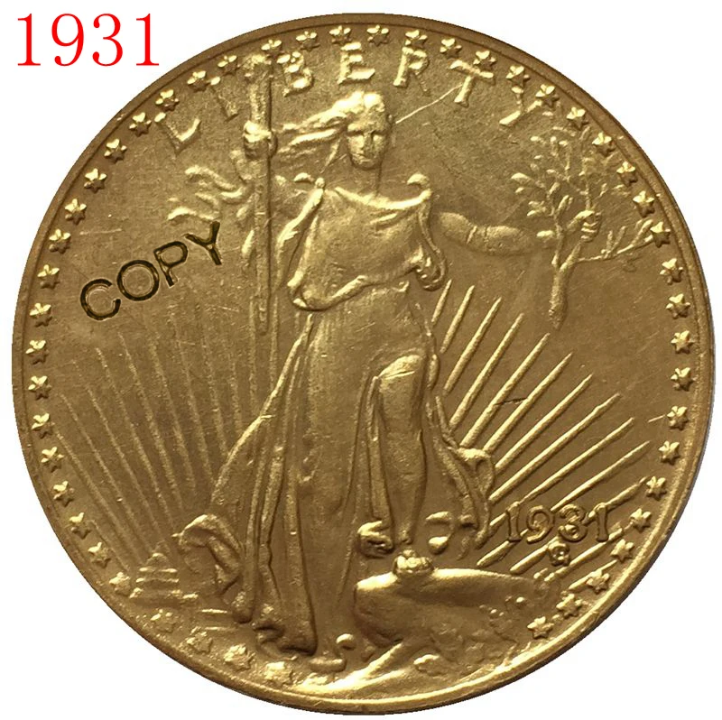 США 1931$20 St. Копия монеты с изображением гауденция
