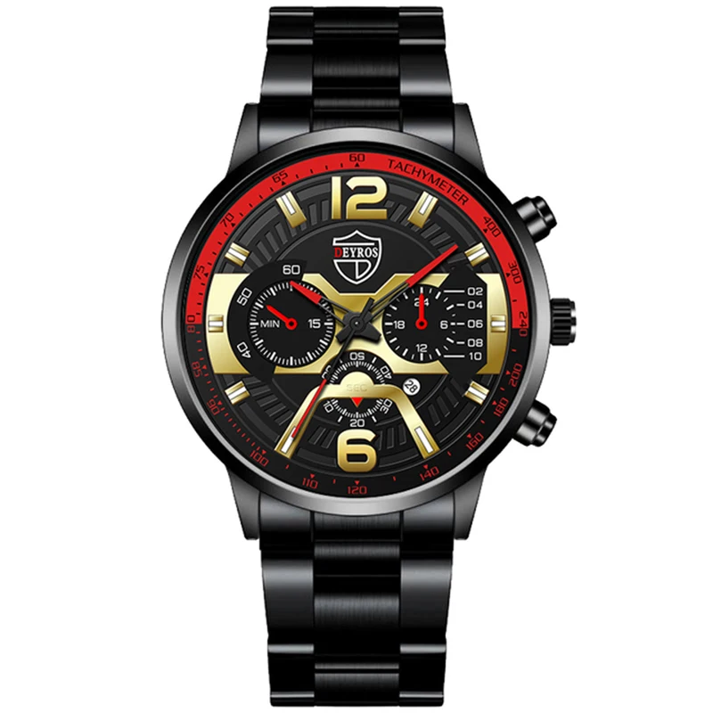2022 Mens Fashion Watches Luxury Men Stainless Steel Quartz Wrist Watch Male Business Casual Gold Bracelets relogio masculino 