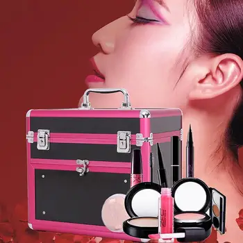 

With Drawer Multifunctional Cosmetic Lipsticks Organizer Large Space Waterproof Aluminium Nail Beauty Make Up Storage Container