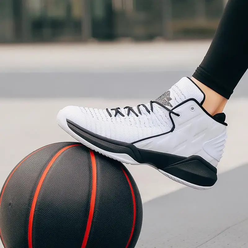 Men New Professional Basketball Shoes Breathable Antiskid And Wear Resistant Comfort Sport Shoes Sneakers - Цвет: Белый