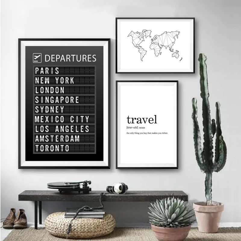 Travel Board Quotes Art Canvas Prints Honeymoon Living Room Decoration