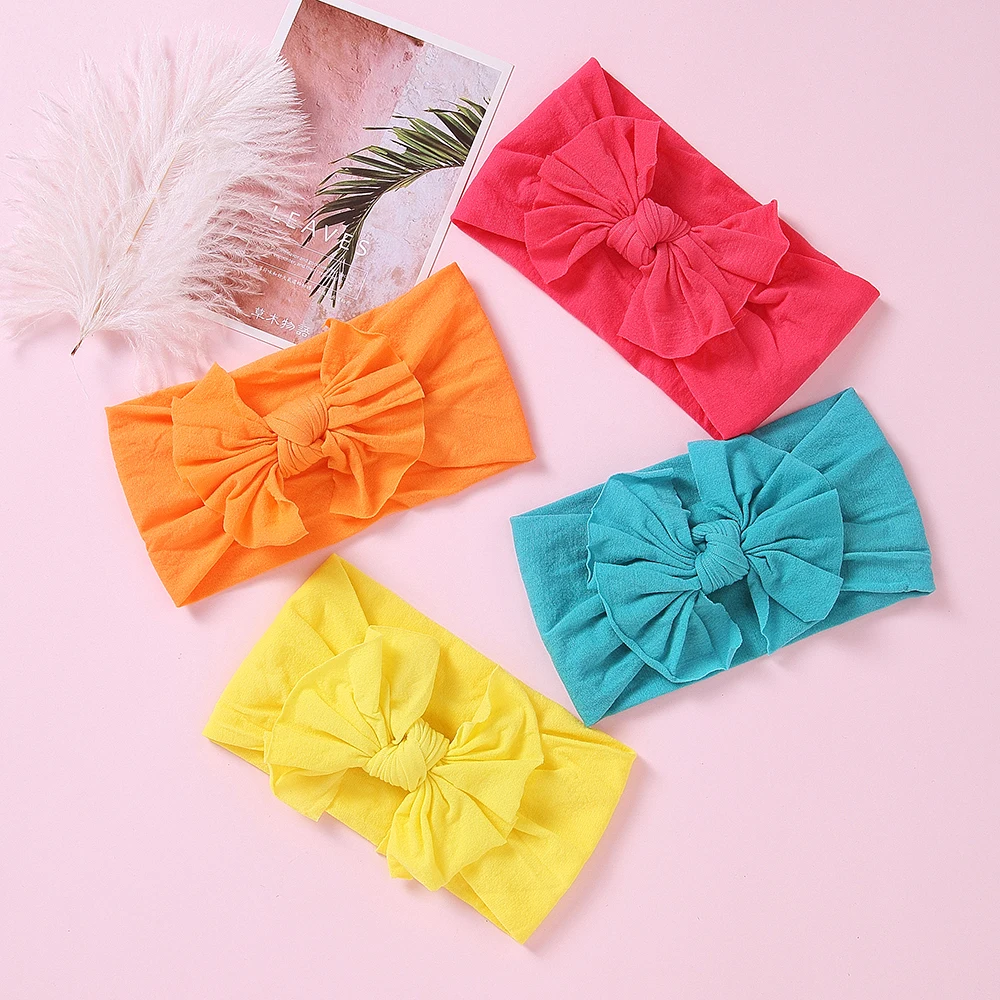 30 шт./лот новые детские обтягивающие мягкие нейлоновые повязки с бантом