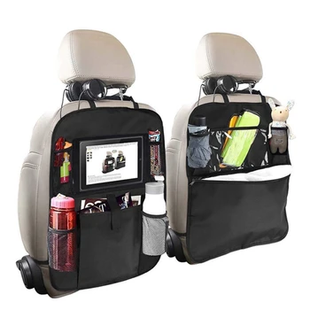 

Backseat Organizer for Kids 2 Type (A+B) Kick Mats Back Seat Car Protector with Multi Pocket Storage Bag Holder for iPad Tablet