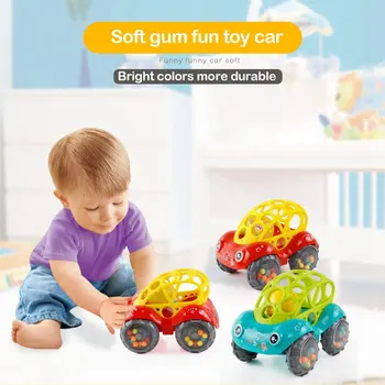 

Green fun games Soft toy cars Inertial Sliding With colorful balls Anti-fall toy cars