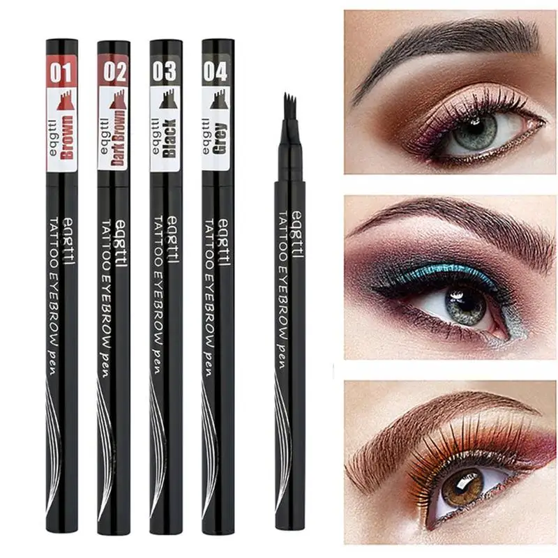 Liquid Long Lasting Eyebrow Enhancers Tool Waterproof Natural Fork Tip Eyebrow Pencil Four Heads Eyebrow Tattoo Pen Fine Sketch Liquid Long Lasting Eyebrow Enhancers Tool Waterproof Natural Fork Tip Eyebrow Pencil Four Heads Eyebrow Tattoo Pen Fine Sketch