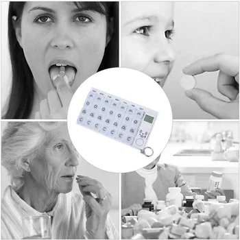 

28 Grids Storage Case Container Pill Box Alarm Tablet Dispenser Portable Weekly LED Timer Reminder Intelligent Electronic