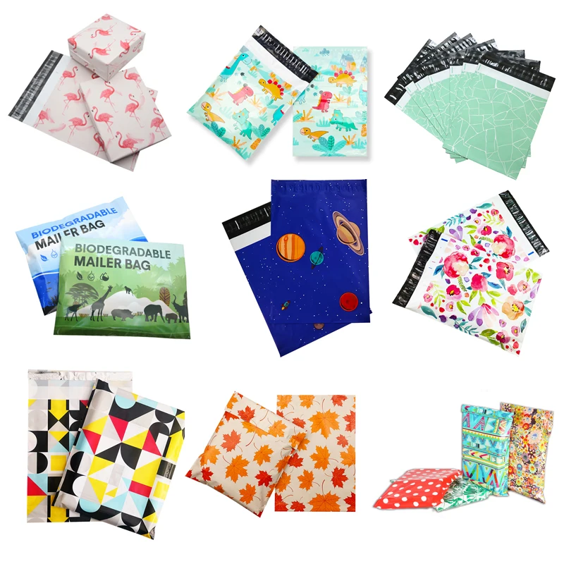Bolsa de mensajería ecológica impresa, 10x13 pulgadas, 10 Uds., sobres de tela de correo, envío de regalos