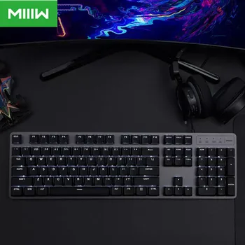 Hot MIIIW 600K Gaming Mechanical Keyboard 104 Keys Red Switch 6 Mode RGB Backlights Wired Russian Keyboard Office Use for Xiaomi 1