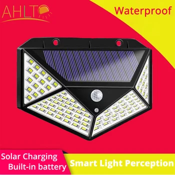 

100 LED Solar Light Powered Sunlight Waterproof PIR Motion Sensor Street Light wall lamp outdoor solar led for garden decoration