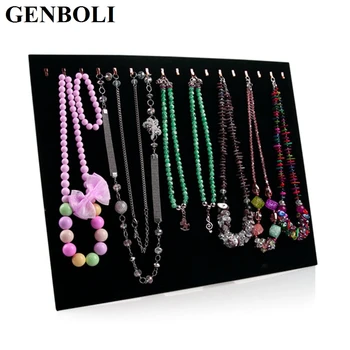 

Black Velvet 17 Hook Necklace Chain Bracelet Display Stand Women Jewelry Organizer Holder Storage Case Container Rack Whosale