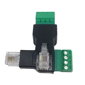

RJ11 to Screw Terminal Adapter RJ11 Male to 4 Pin Connector Splitter Shield Plug