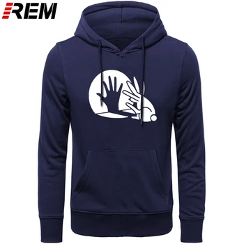 

Hand Shadow Rabbit Funny Oversized Animal Printed Men High Quality Cotton Men Unisex Casual Tops Harajuku Hoodies, Sweatshirts