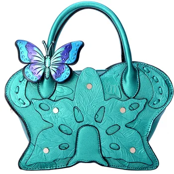

2020 New Women's Handbag Fashion Colorful Butterfly Single Shoulder Bag National Style Stereotyping Slant Cross Bag Female