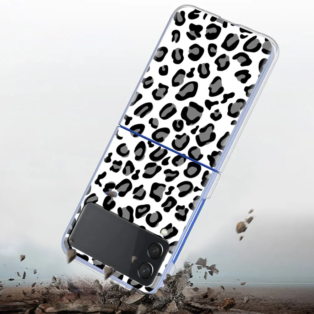 galaxy z flip3 phone case Clear Hard Case for Samsung Z Flip3 5G Phone Cover for Galaxy Z Flip 3 Shockproof Hard Capa For ZFlip 3 Sexy Leopard samsung galaxy z flip3 phone case