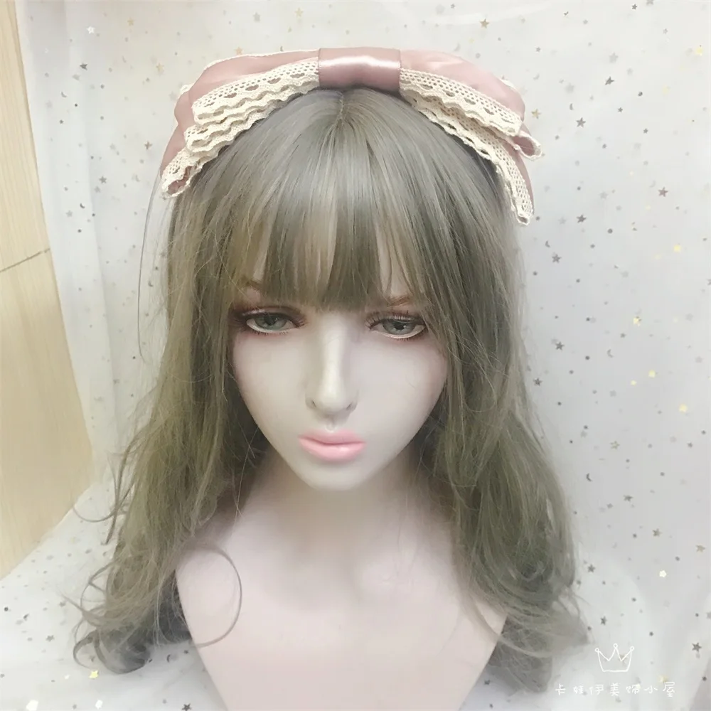 Японская Лолита кавайная лента для волос бант кружево боковая заколка Лолита Мягкая сестринская заколка для волос KC обруч на волосы головной убор Mori Girl Косплей - Цвет: KC