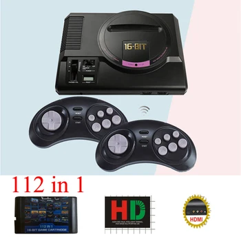 

16Bit MEGADRIVE 1 MD Genesis Compatible Machine with 126in1 SEGA Game Card 720DPI High Definition with Wireless Gamepads